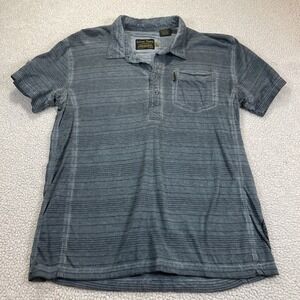 Salvage Supply Co Shirt L Gray Henley‎ Polo Pocket Patch Y2K Grunge Industrial